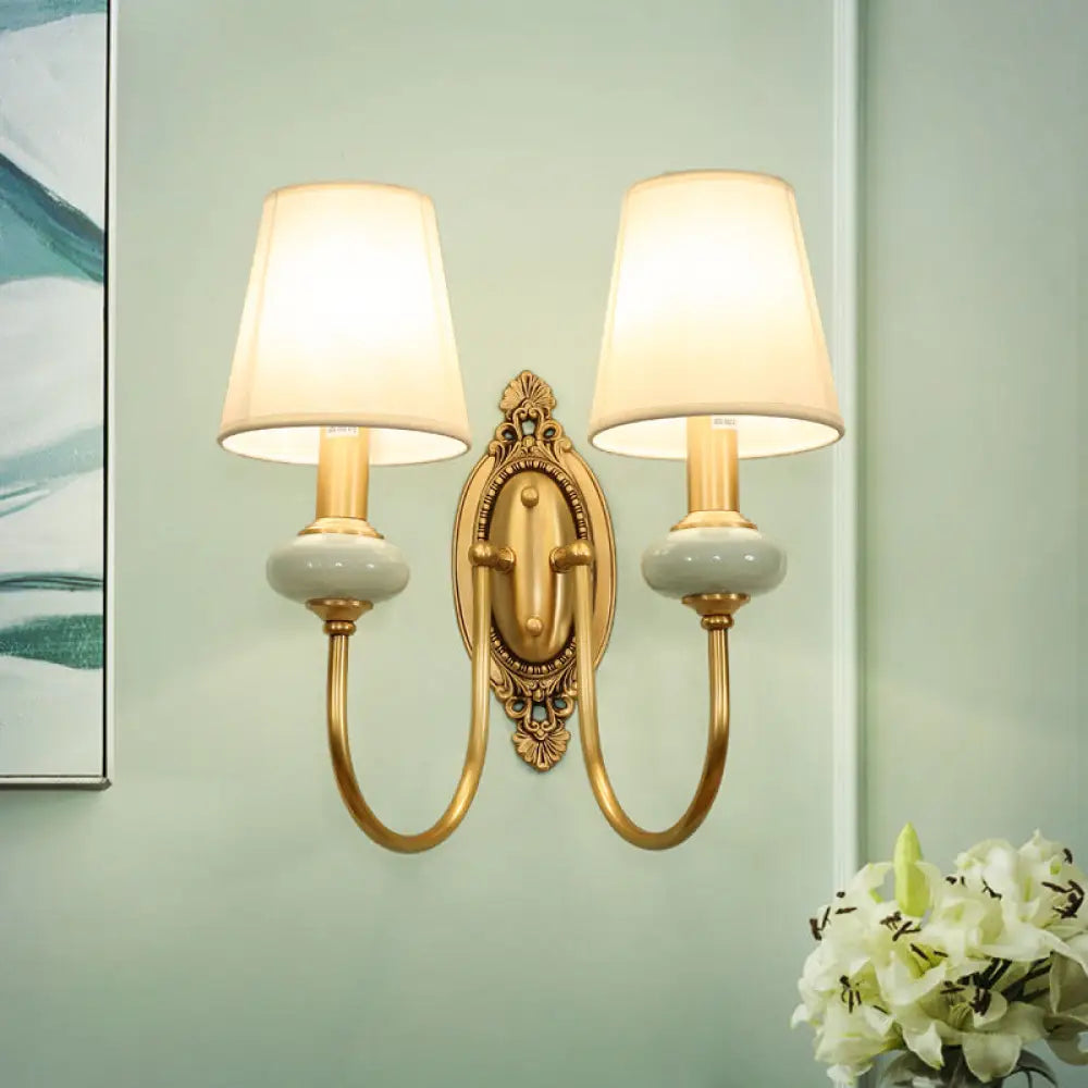 Wall Lamp Adjustable Arm Hardwired Gold Finish