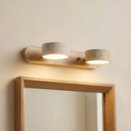 Wall Lamp Adjustable Arms Travertine & Wood Warm-White LED