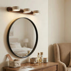 Wall Lamp Adjustable Arms Travertine & Wood Warm-White LED