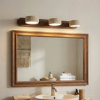 Wall Lamp Adjustable Arms Travertine & Wood Warm-White LED