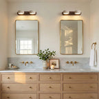 Wall Lamp Adjustable Arms Travertine & Wood Warm-White LED