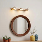 Wall Lamp Adjustable Arms Travertine & Wood Warm-White LED
