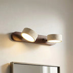 Wall Lamp Adjustable Arms Travertine & Wood Warm-White LED
