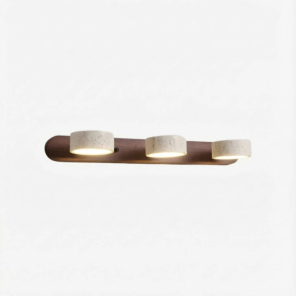 Wall Lamp Adjustable Arms Travertine & Wood Warm-White LED