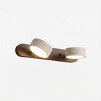 Wall Lamp Adjustable Arms Travertine & Wood Warm-White LED