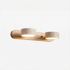 Wall Lamp Adjustable Arms Travertine & Wood Warm-White LED