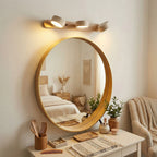 Wall Lamp Adjustable Arms Travertine & Wood Warm-White LED
