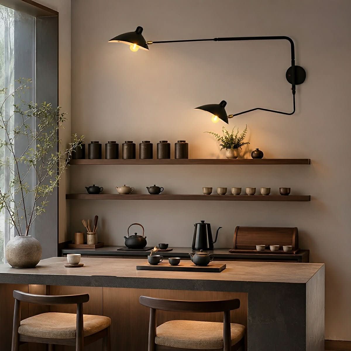 Wall Lamp Adjustable Swing Arm Iron