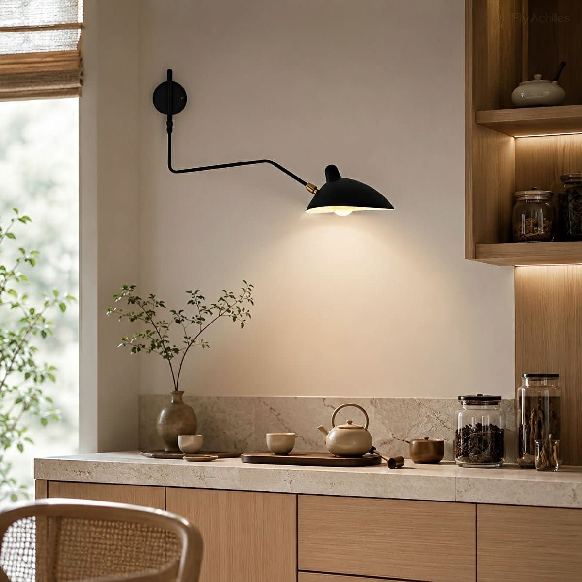 Wall Lamp Adjustable Swing Arm Iron