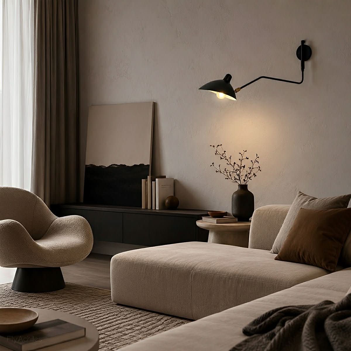Wall Lamp Adjustable Swing Arm Iron