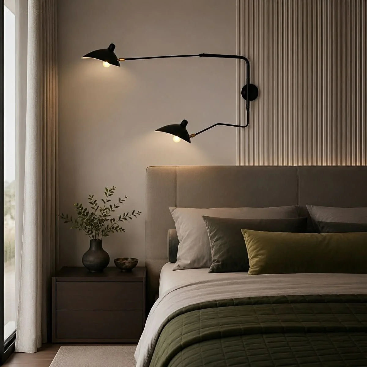 Wall Lamp Adjustable Swing Arm Iron