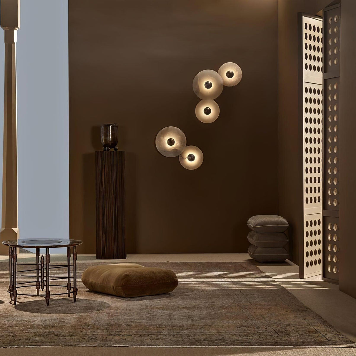 Wall Lamp Alabaster Soft-Glow Hardwired Triac Dimmable