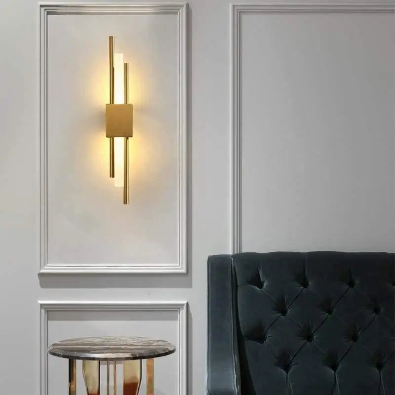 Wall Lamp Aluminum Gold Integrated LED