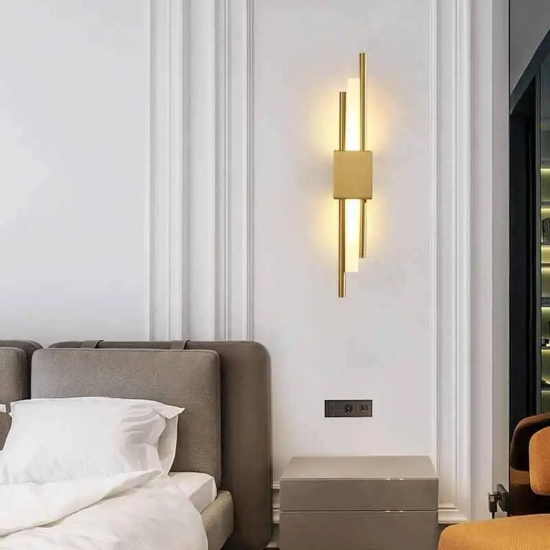 Wall Lamp Aluminum Gold Integrated LED