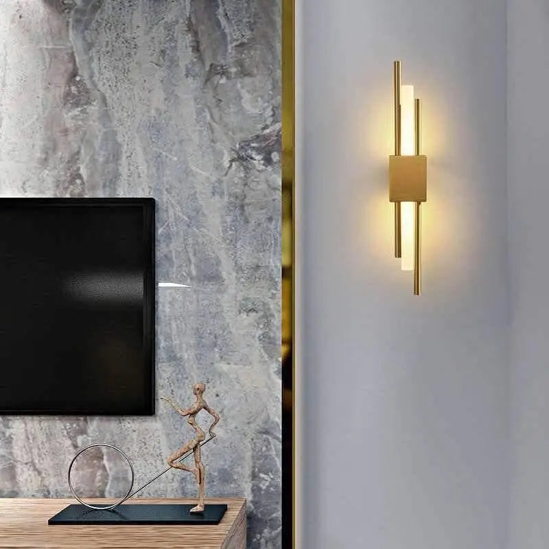 Wall Lamp Aluminum Gold Integrated LED