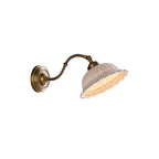 Wall Lamp Antique Brass & White Ceramic Openwork