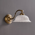 Wall Lamp Antique Brass & White Ceramic Openwork