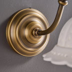 Wall Lamp Antique Brass & White Ceramic Openwork