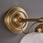 Wall Lamp Antique Brass & White Ceramic Openwork