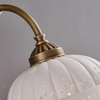 Wall Lamp Antique Brass & White Ceramic Openwork