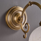 Wall Lamp Antique Brass & White Ceramic Openwork
