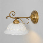 Wall Lamp Antique Brass & White Ceramic Openwork
