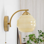 Wall Lamp Art Deco Curved Glass Warm Ambient Light