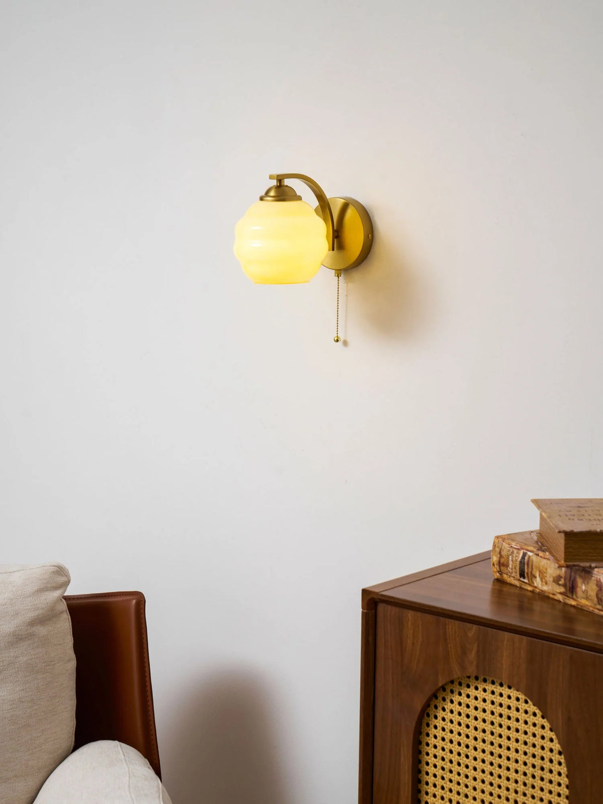 Wall Lamp Art Deco Curved Glass Warm Ambient Light