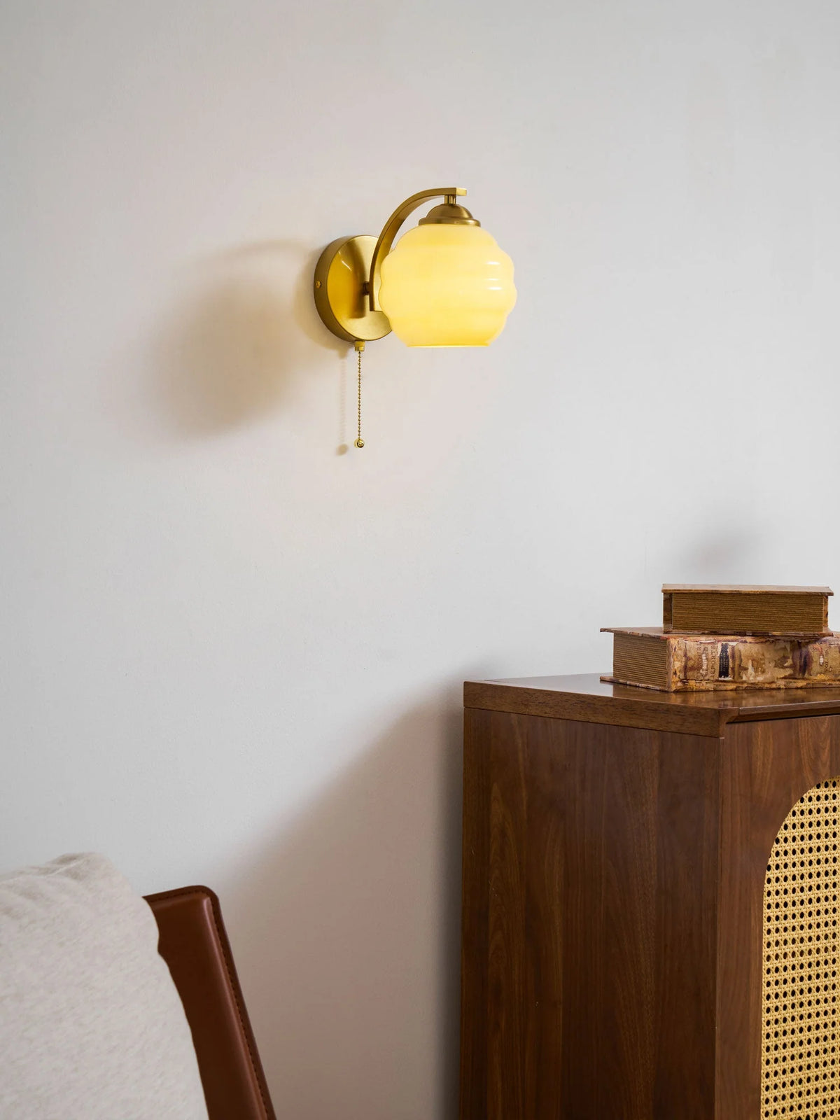 Wall Lamp Art Deco Curved Glass Warm Ambient Light