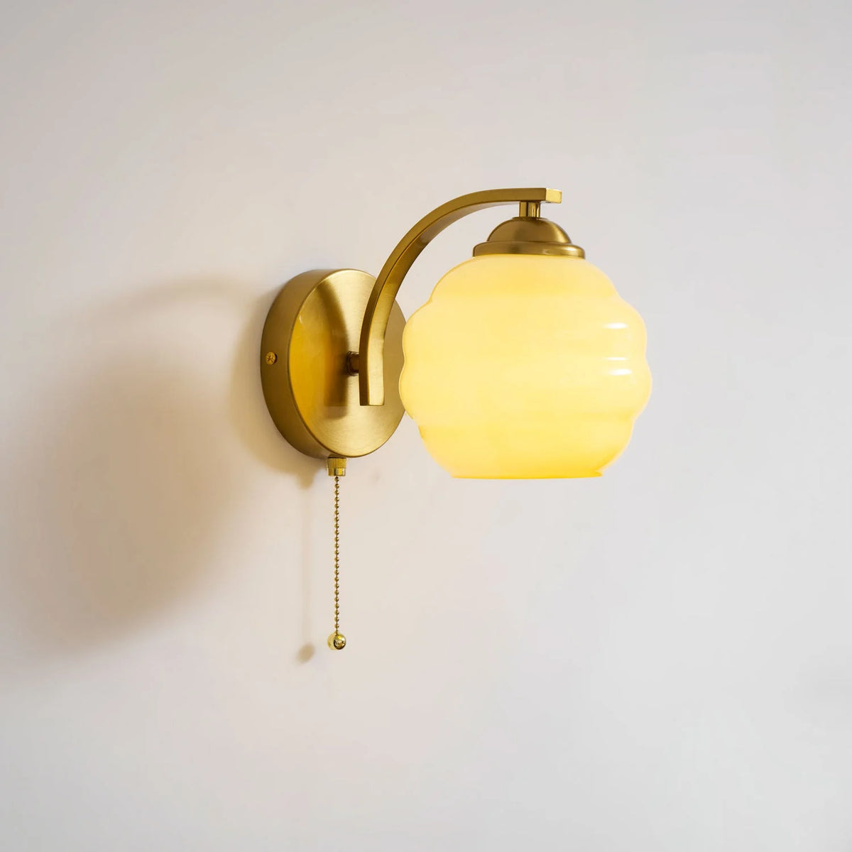 Wall Lamp Art Deco Curved Glass Warm Ambient Light