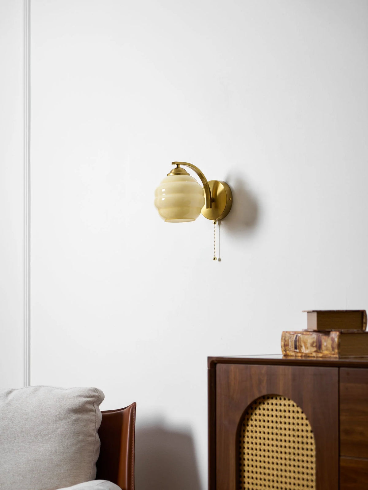 Wall Lamp Art Deco Curved Glass Warm Ambient Light