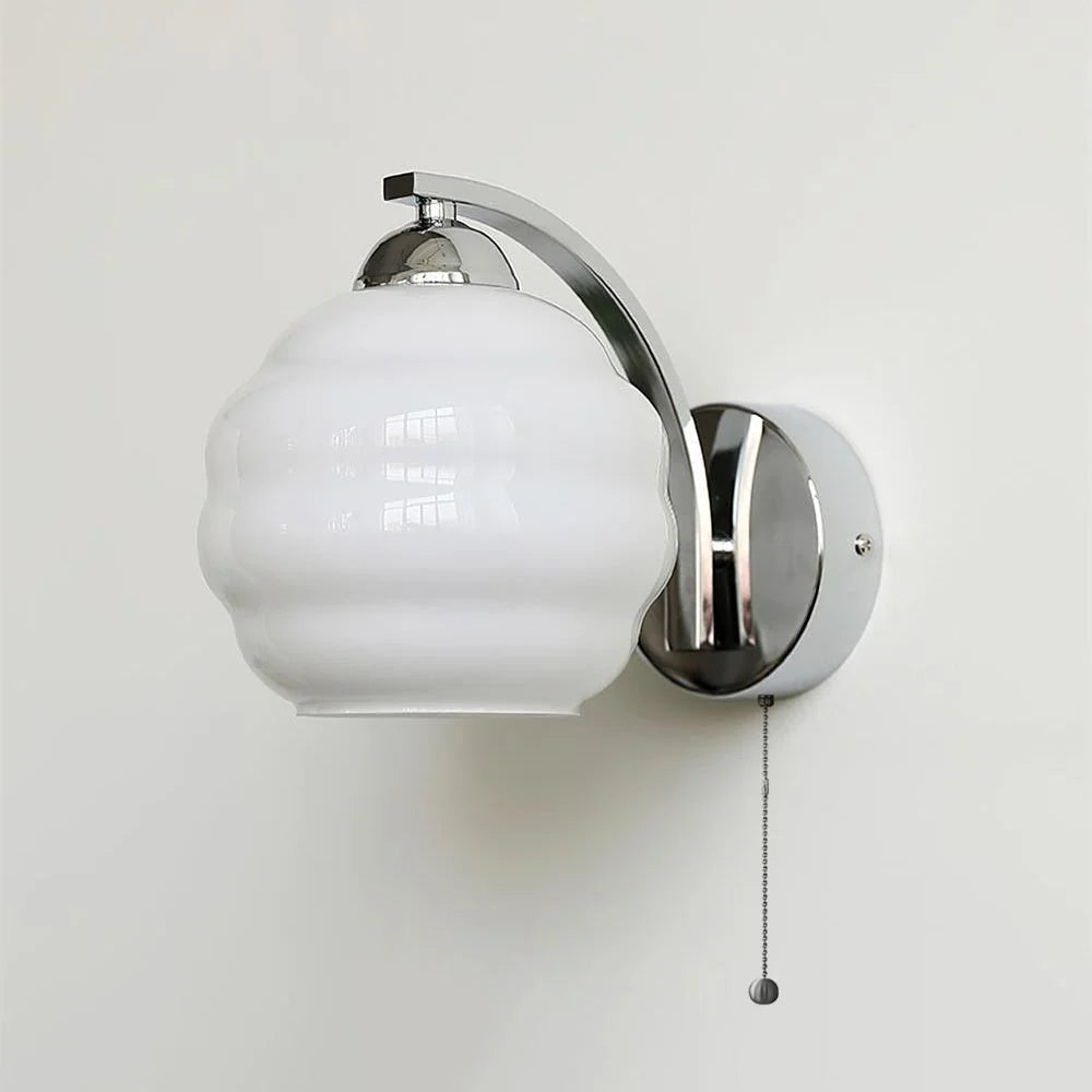 Wall Lamp Art Deco Curved Glass Warm Ambient Light