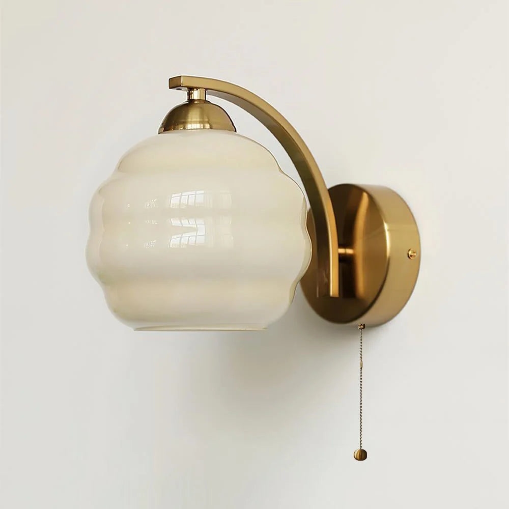 Wall Lamp Art Deco Curved Glass Warm Ambient Light