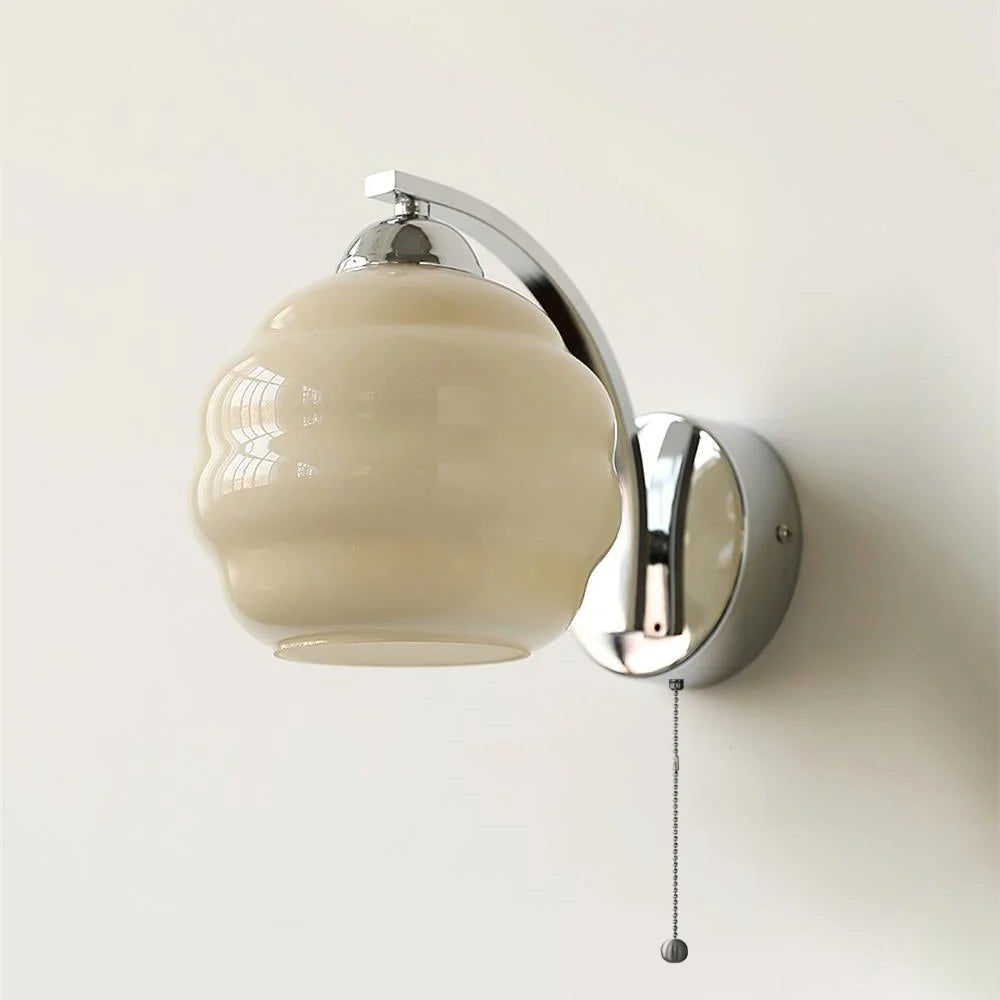 Wall Lamp Art Deco Curved Glass Warm Ambient Light