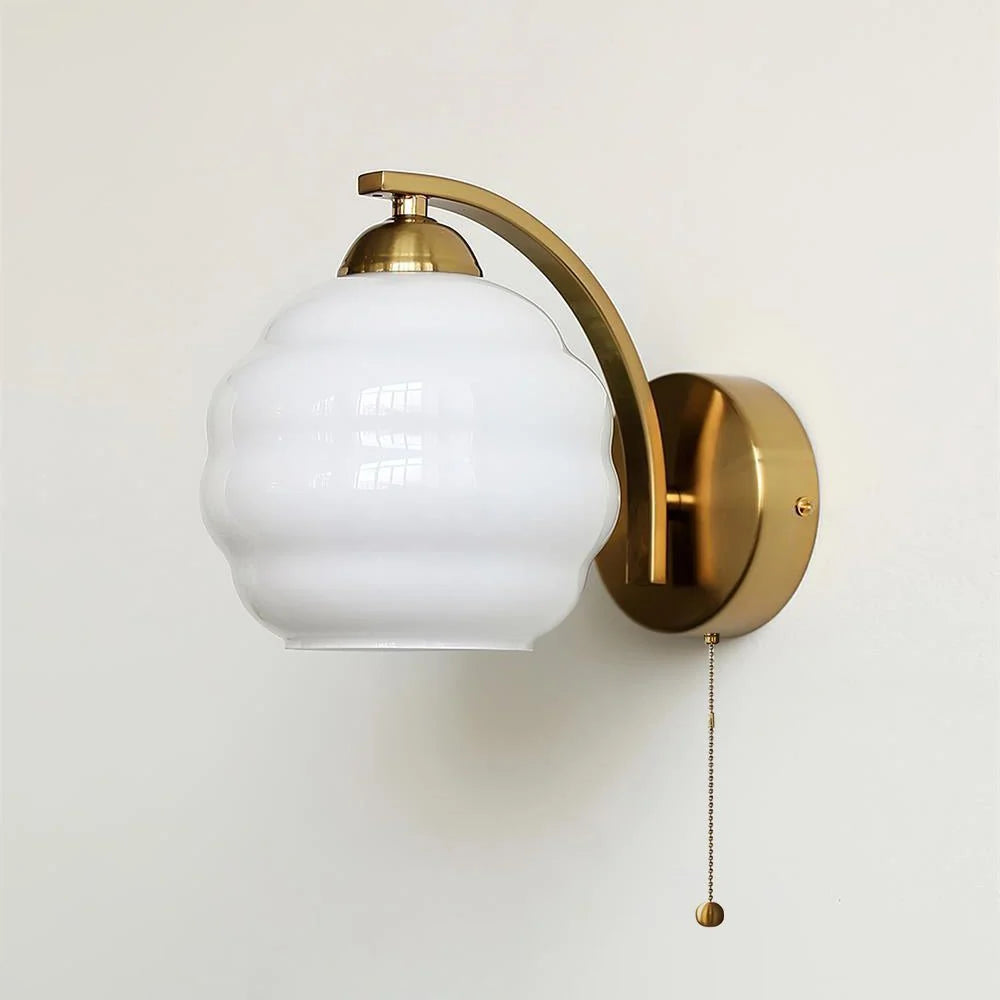 Wall Lamp Art Deco Curved Glass Warm Ambient Light