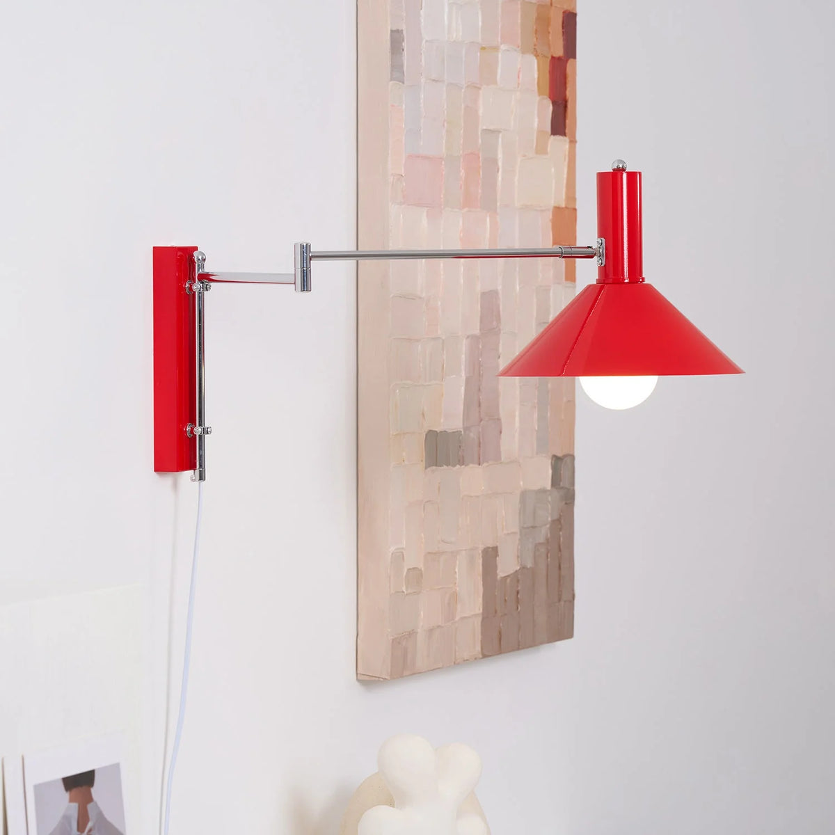 Wall Lamp Articulated Arm Metal Plug-In