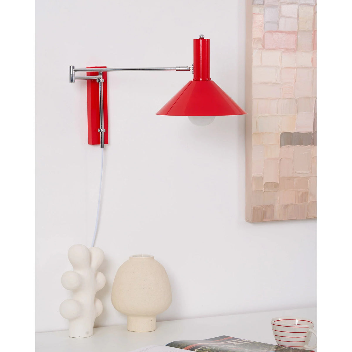Wall Lamp Articulated Arm Metal Plug-In