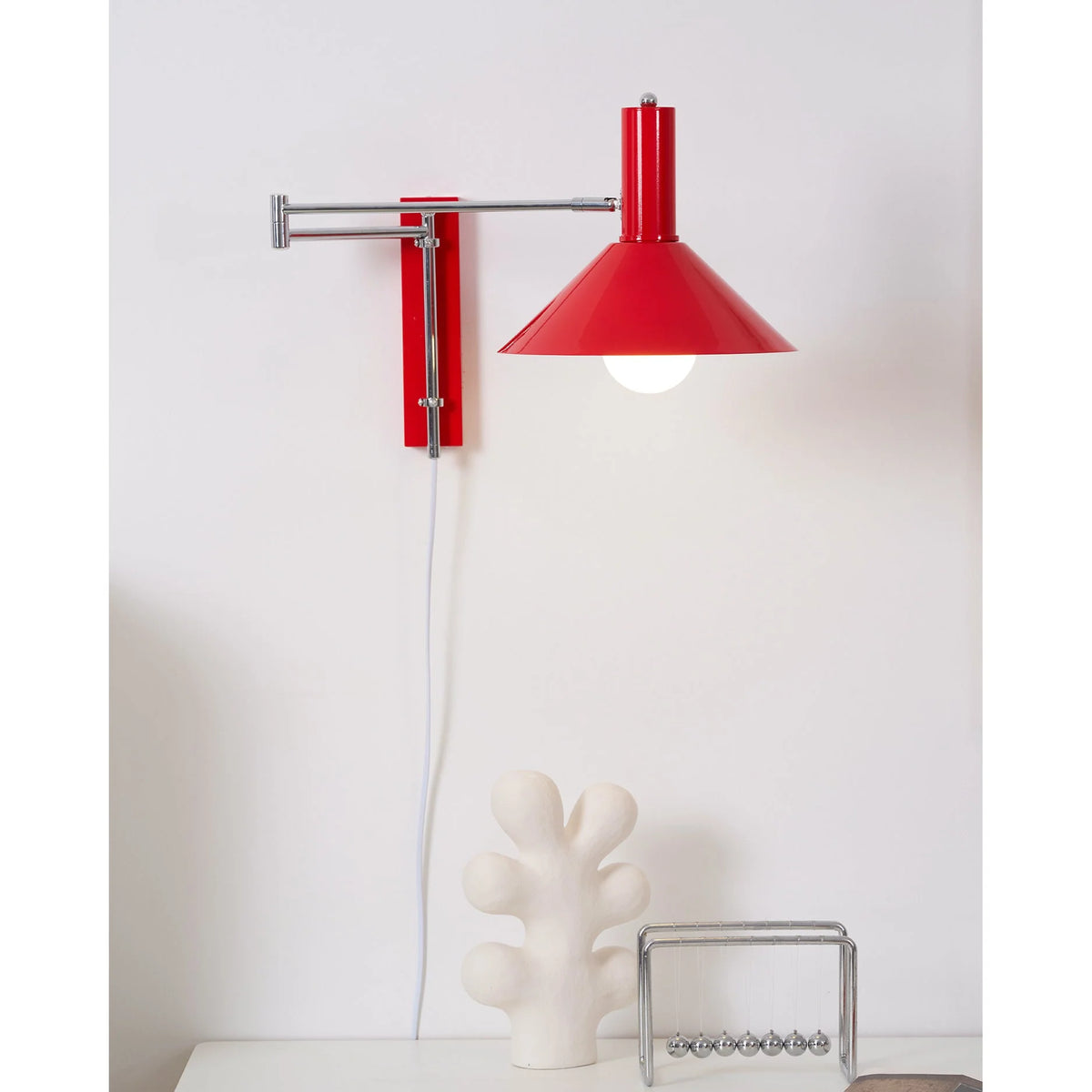 Wall Lamp Articulated Arm Metal Plug-In