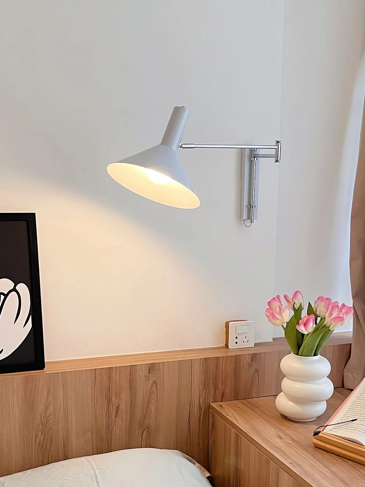 Wall Lamp Articulated Arm Metal Plug-In