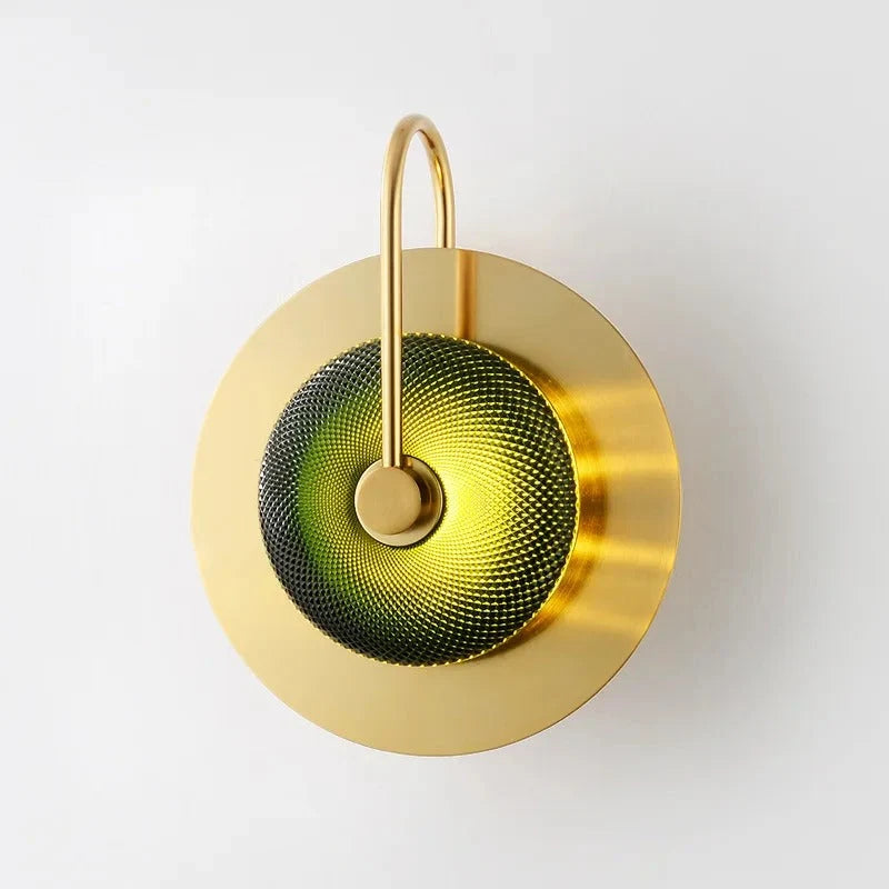 Wall Lamp Brass Finish Glass Shade