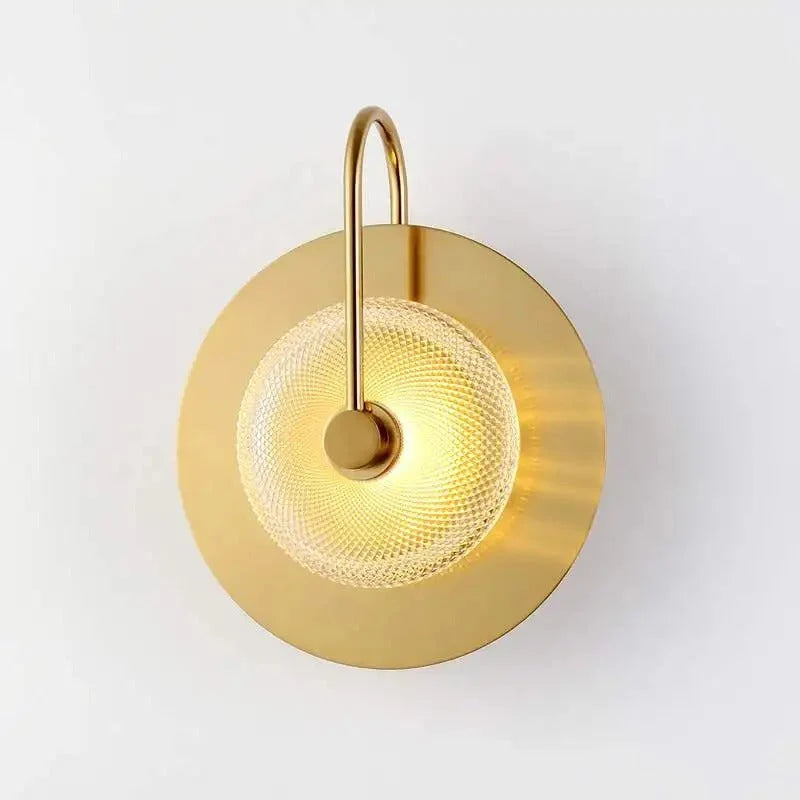 Wall Lamp Brass Finish Glass Shade