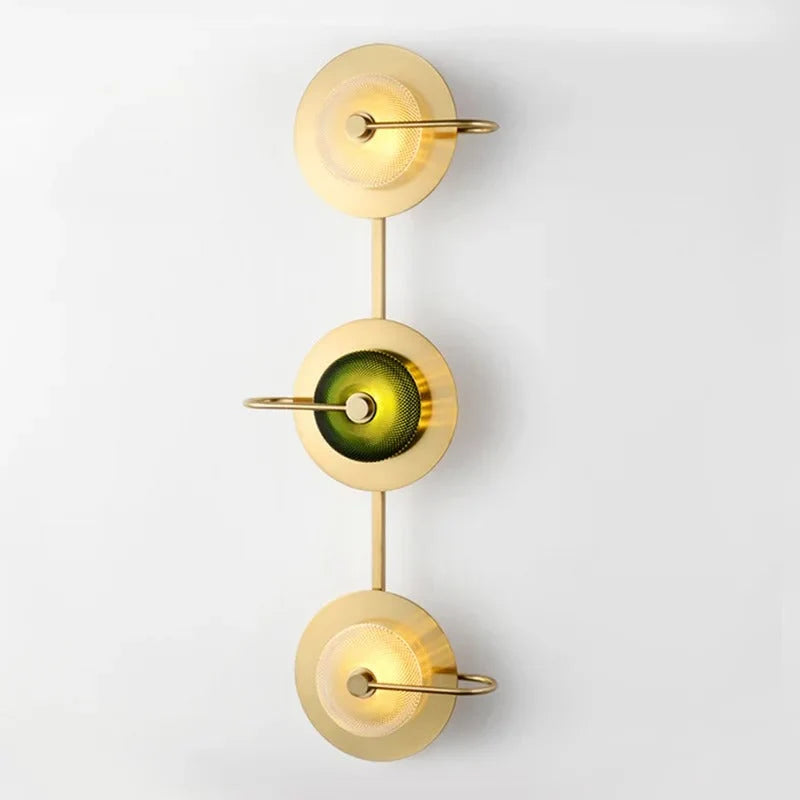 Wall Lamp Brass Finish Glass Shade