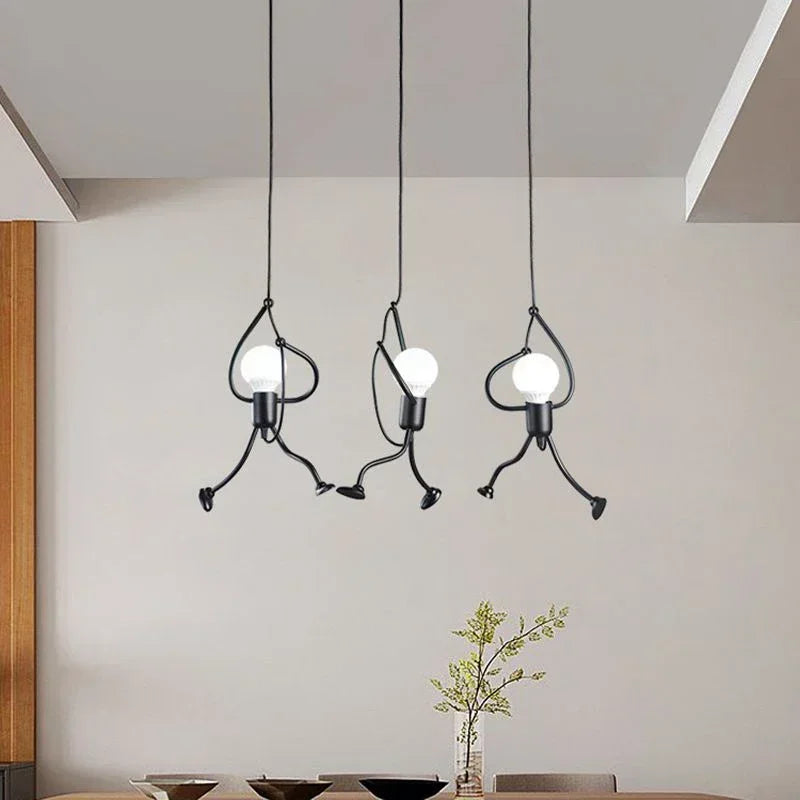 Wall Lamp Climbing Figure Matte Finish & Natural Rope