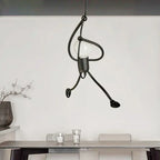 Wall Lamp Climbing Figure Matte Finish & Natural Rope