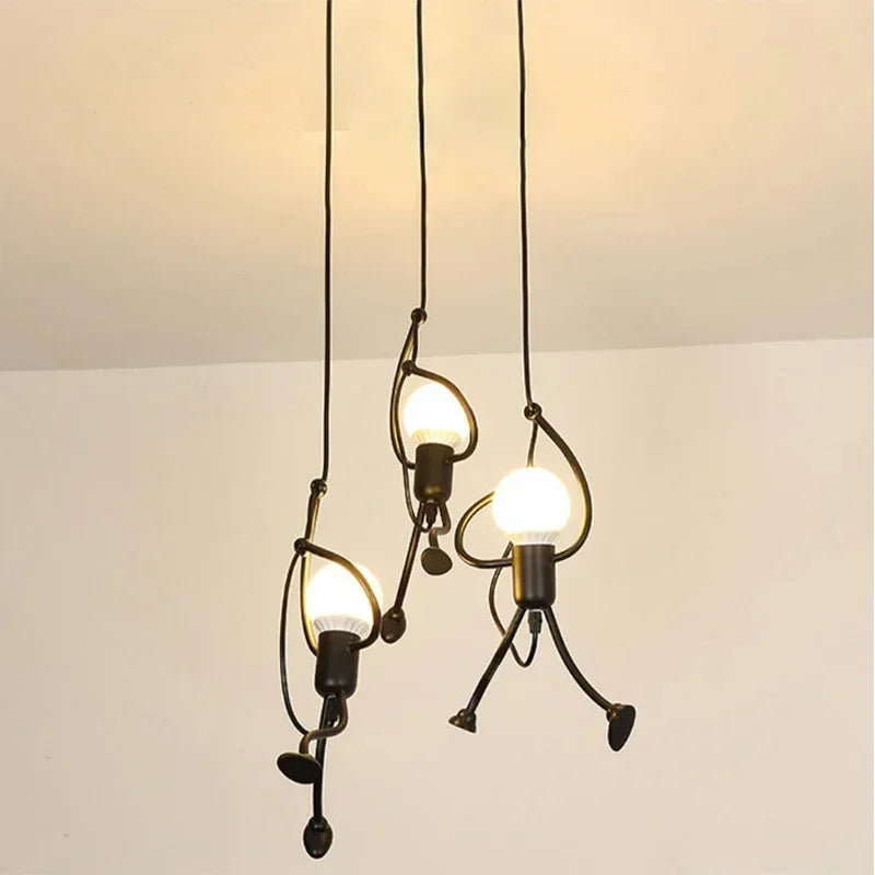 Wall Lamp Climbing Figure Matte Finish & Natural Rope