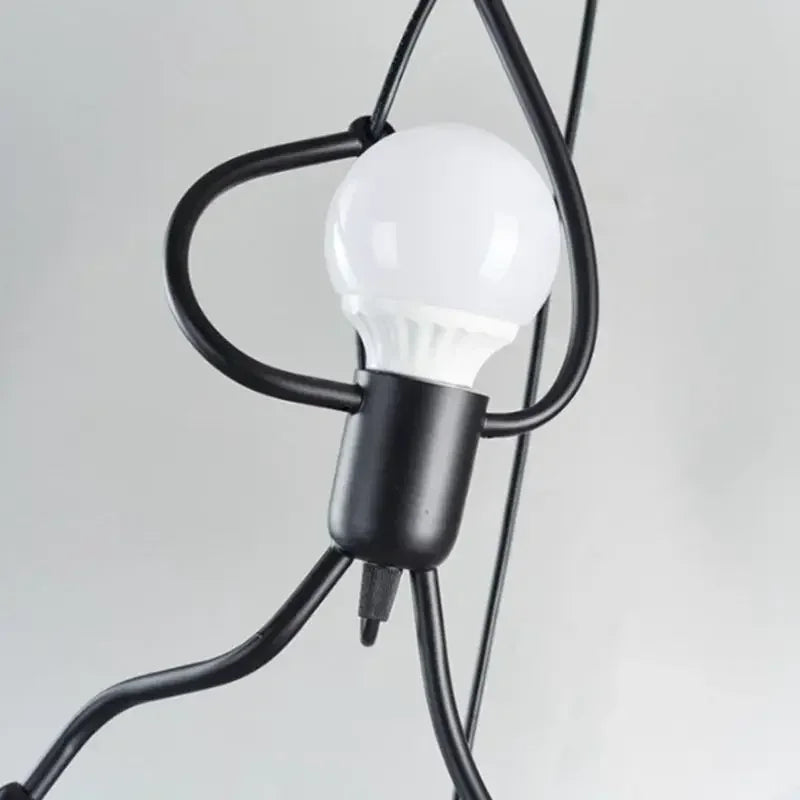 Wall Lamp Climbing Figure Matte Finish & Natural Rope
