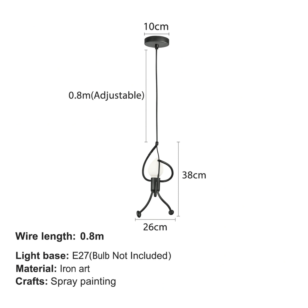 Wall Lamp Climbing Figure Matte Finish & Natural Rope