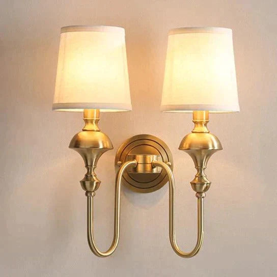 Wall Lamp Copper Finish Single Or Double Head