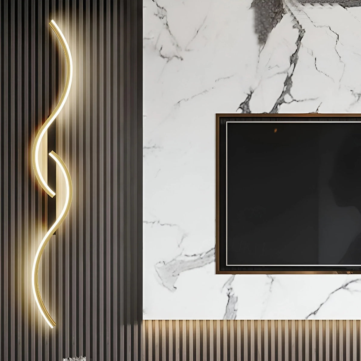 Wall Lamp Curved LED Dimmable Remote Control