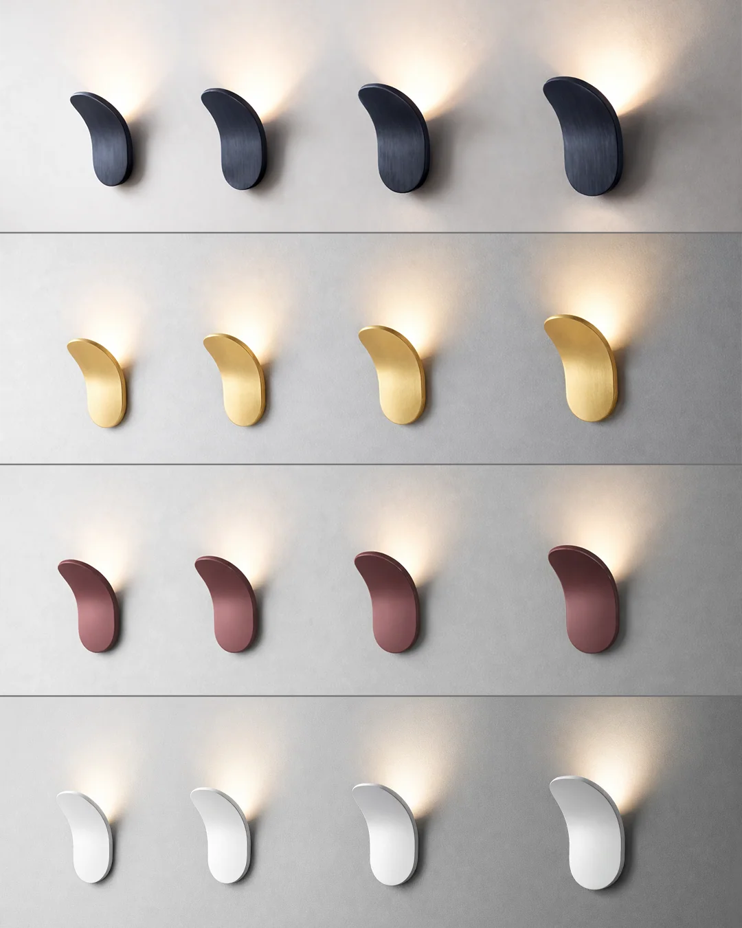 Wall Lamp Curved Metal Integrated LED